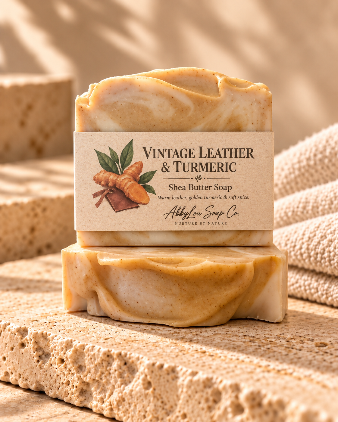 Vintage Leather & Turmeric Shea Butter Soap