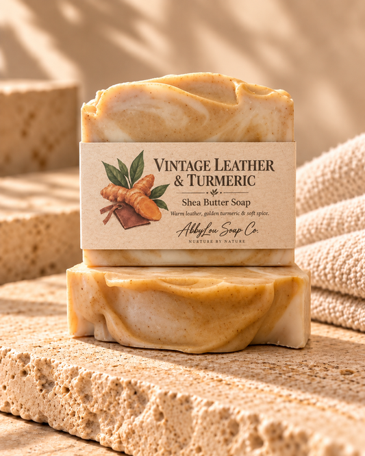 Vintage Leather & Turmeric Shea Butter Soap