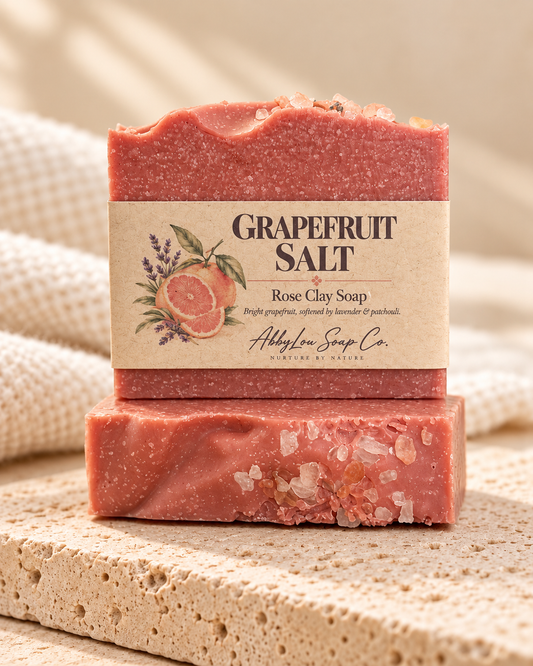 Grapefruit Salt & Rose Clay Soap