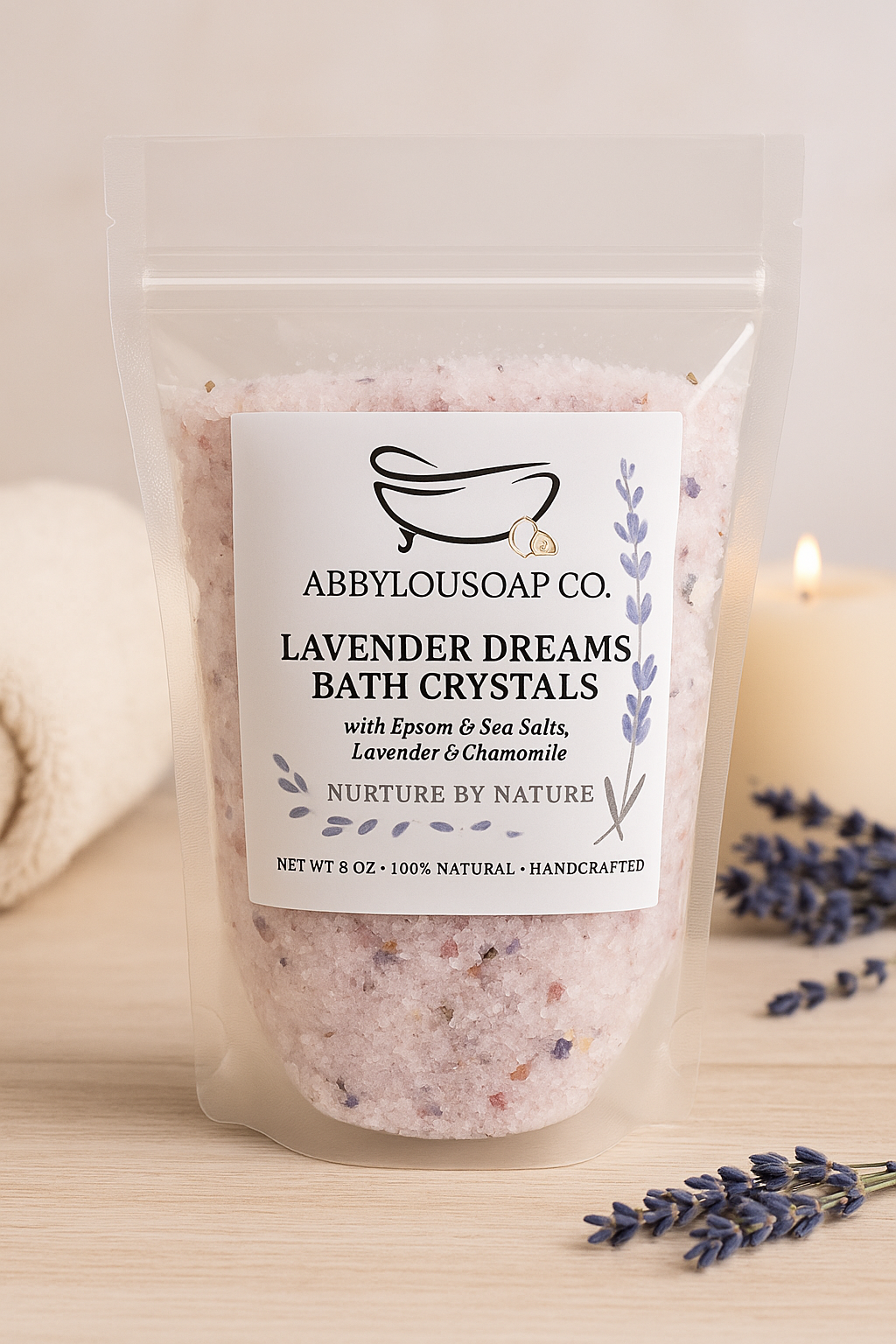 Lavender Dreams Soak Natural Salt Crystals