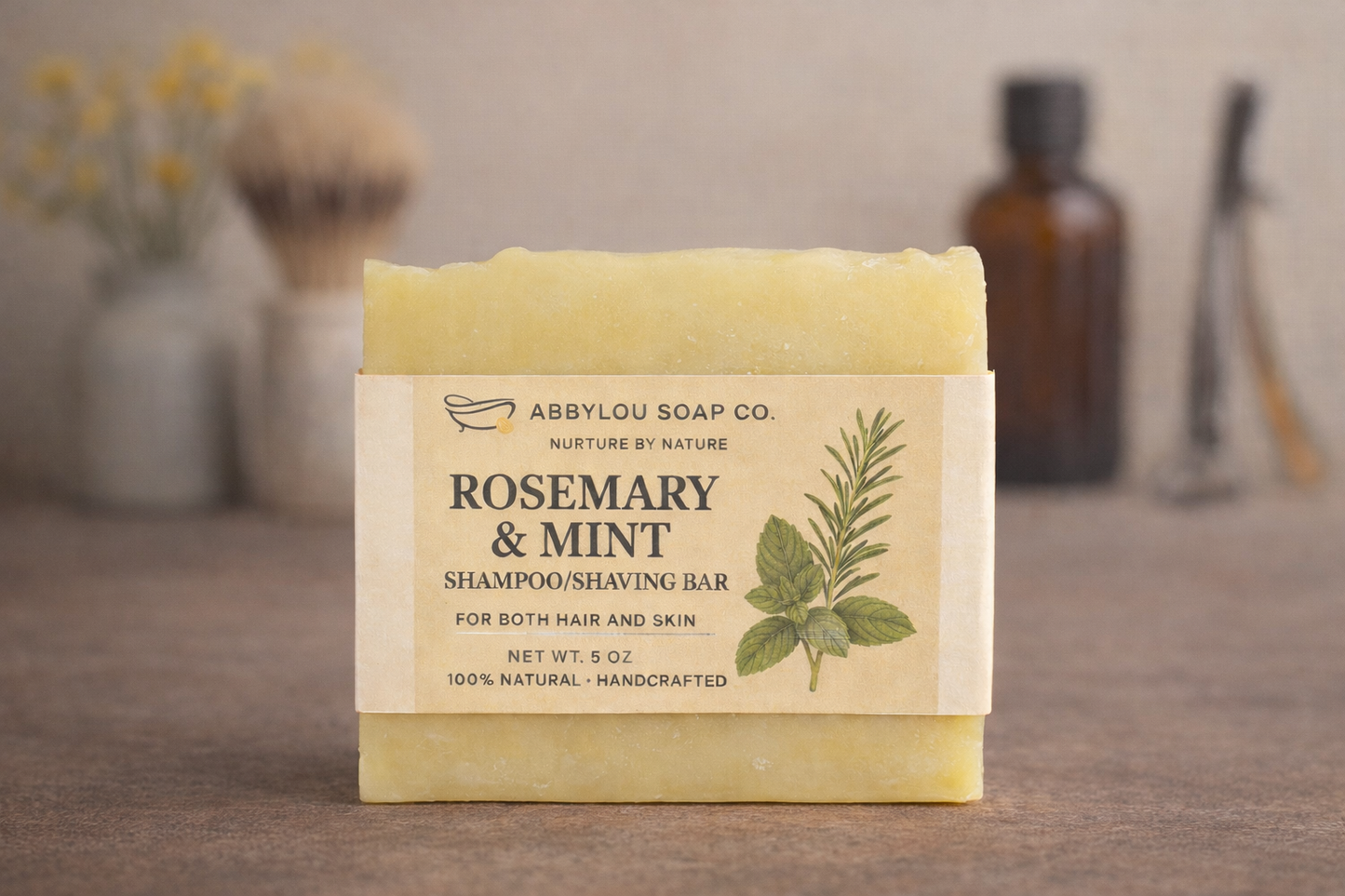 Rosemary & Mint Shampoo/Shaving Body Soap