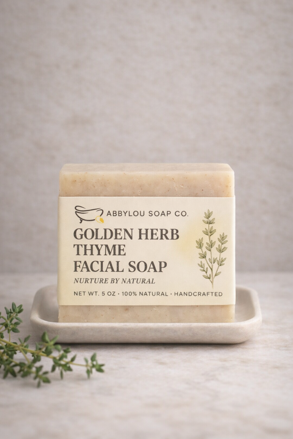 Golden Herb Thyme-Infused Facial Soap