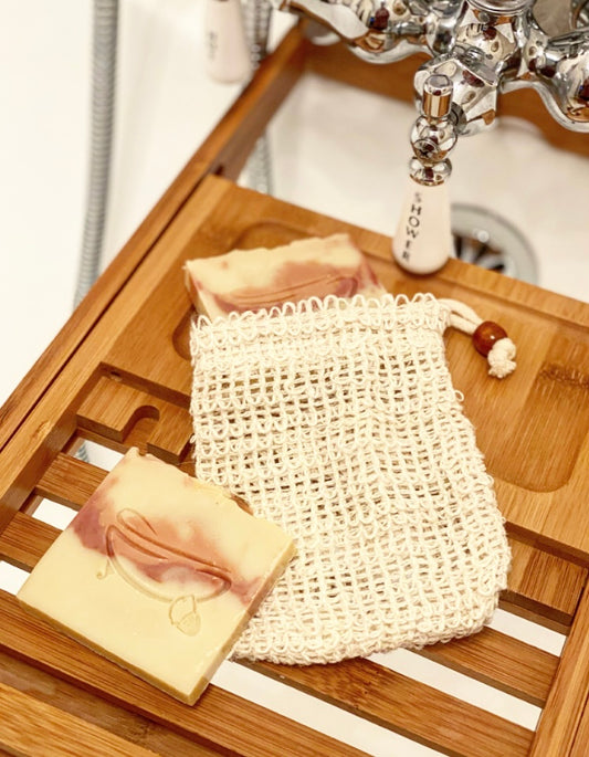 Natural Fiber Medallion Scrub Bag