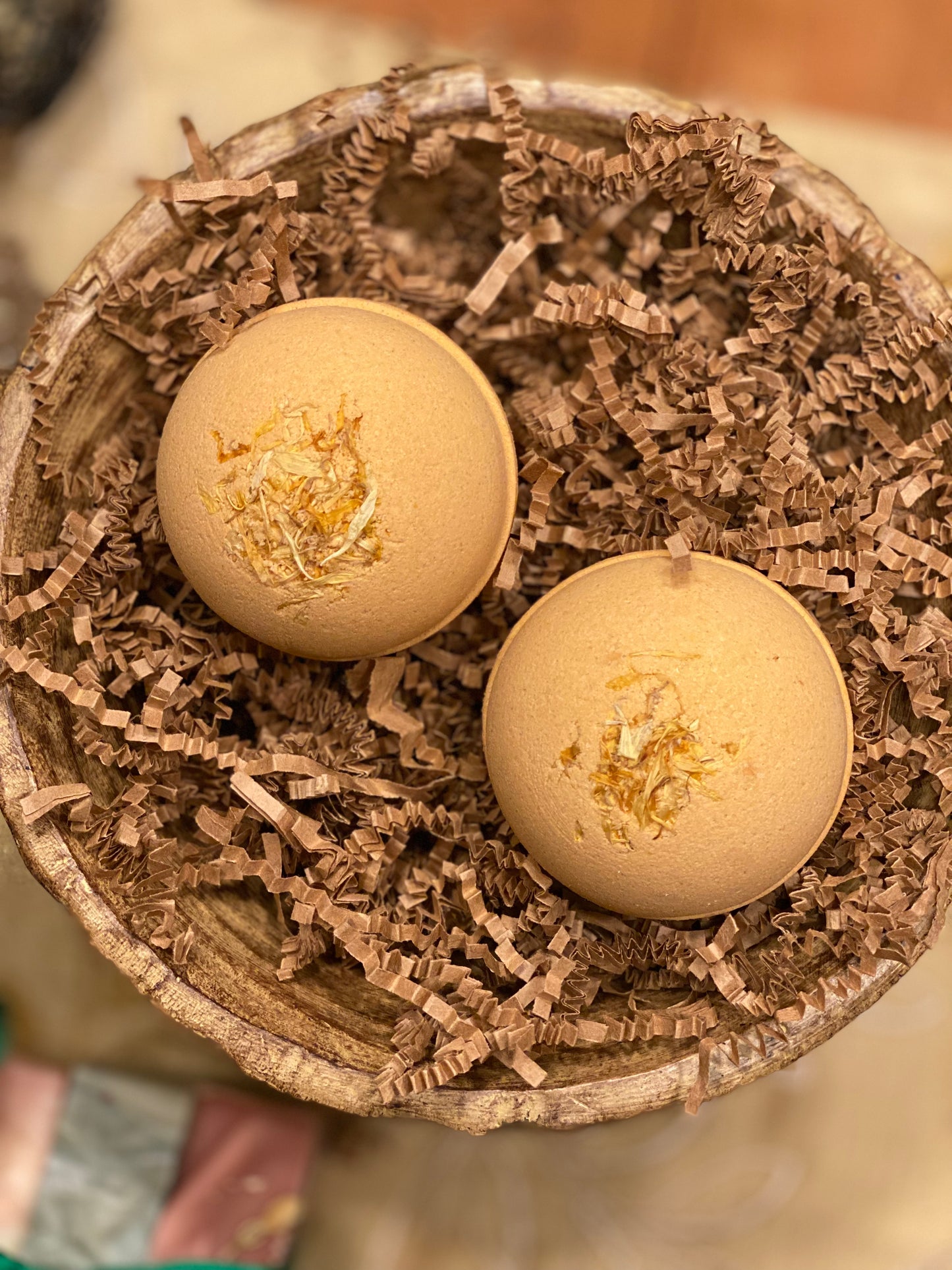 Calendula-Infused Sweet Orange Bath Bomb