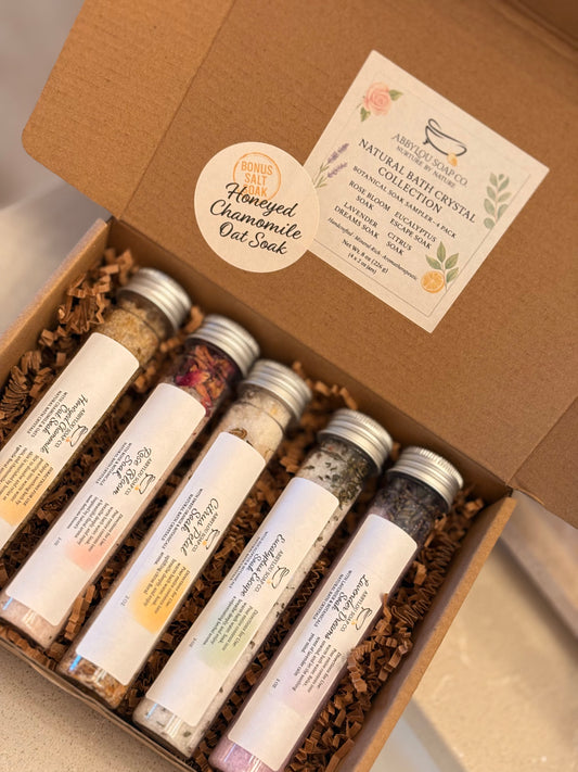 Botanical Soak Sampler-4 Pack with Bonus Honeyed Chamomile Soak