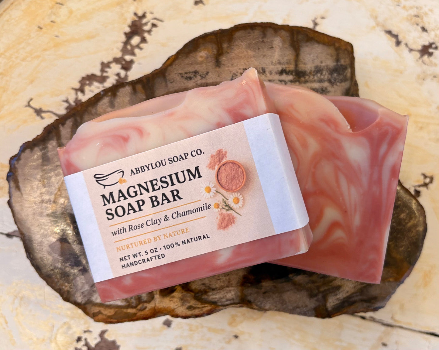 Magnesium Soap Bar - Rose Clay & Chamomile