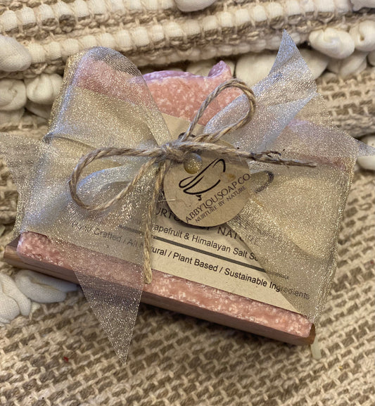 Grapefruit & Himalayan Salt Bar with Soap Saver Spa Gift